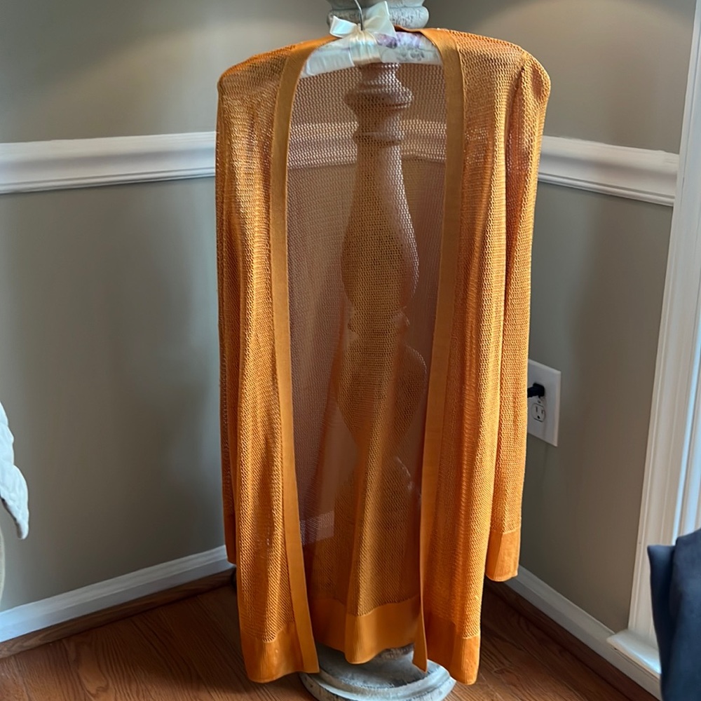 WHBM long sweater - orange! Size Small.